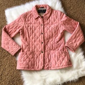 Barbour Pink Quilted Microfiber Jacket US8